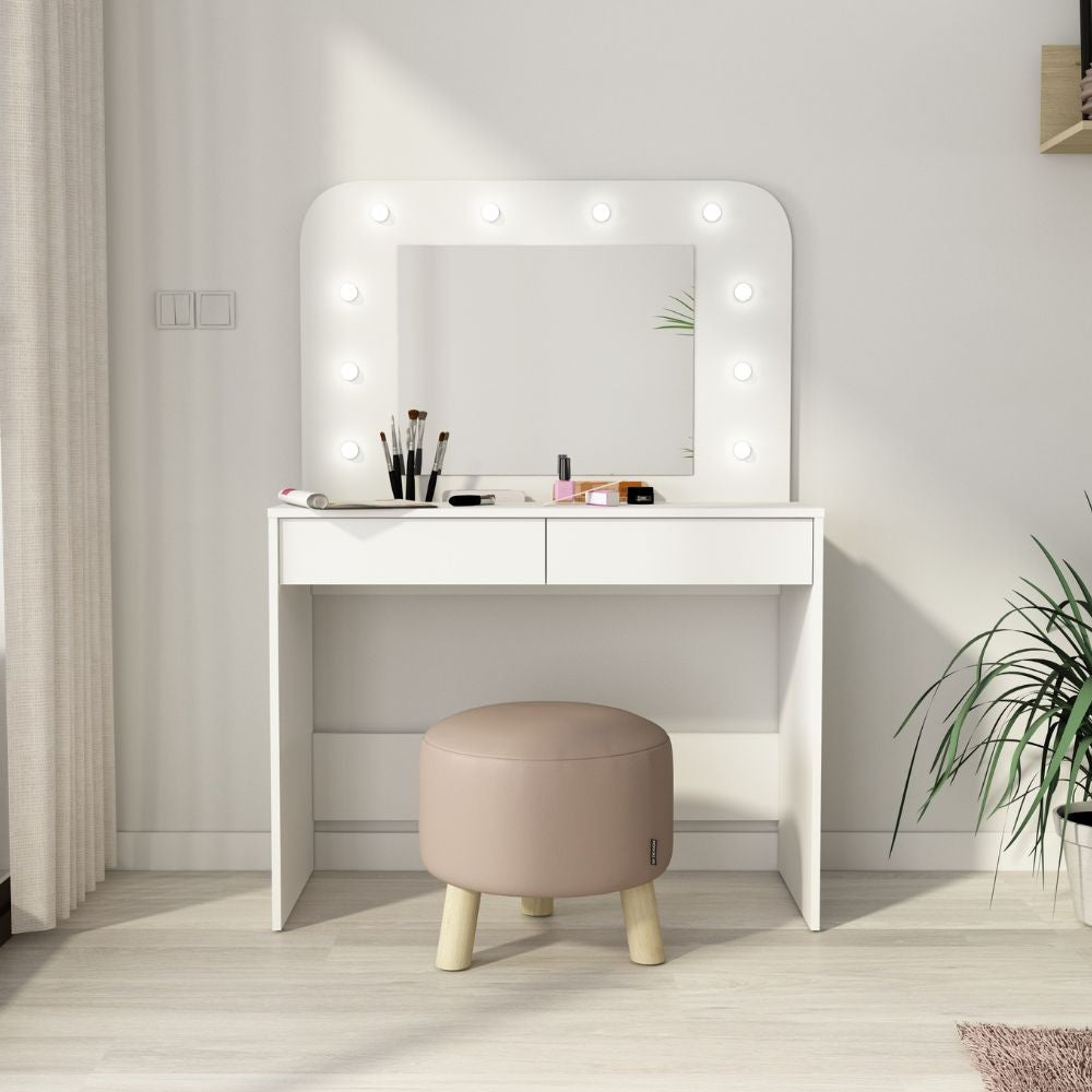 toeletta da trucco 1780 con specchio luci e cassetti bianco, scarpiera salvaspazio con ante battenti o a ribalta