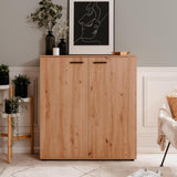 scarpiera satos02a rovere 2 ante e 8 ripiani, vista ambientata in corridoio o zona servizio