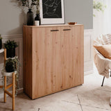 scarpiera satos02a rovere 2 ante e 8 ripiani, ideale per tenere tutto in ordine anche negli spazi piccoli