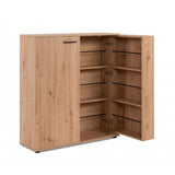 scarpiera satos02a rovere 2 ante e 8 ripiani, mobile versatile per riporre scarpe, accessori e oggetti vari