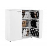 scarpiera satos02a bianca 2 ante e 8 ripiani, mobile versatile per riporre scarpe, accessori e oggetti vari