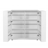 scarpiera satos02a bianca 2 ante e 8 ripiani, ripiani regolabili per adattarsi a ogni esigenza