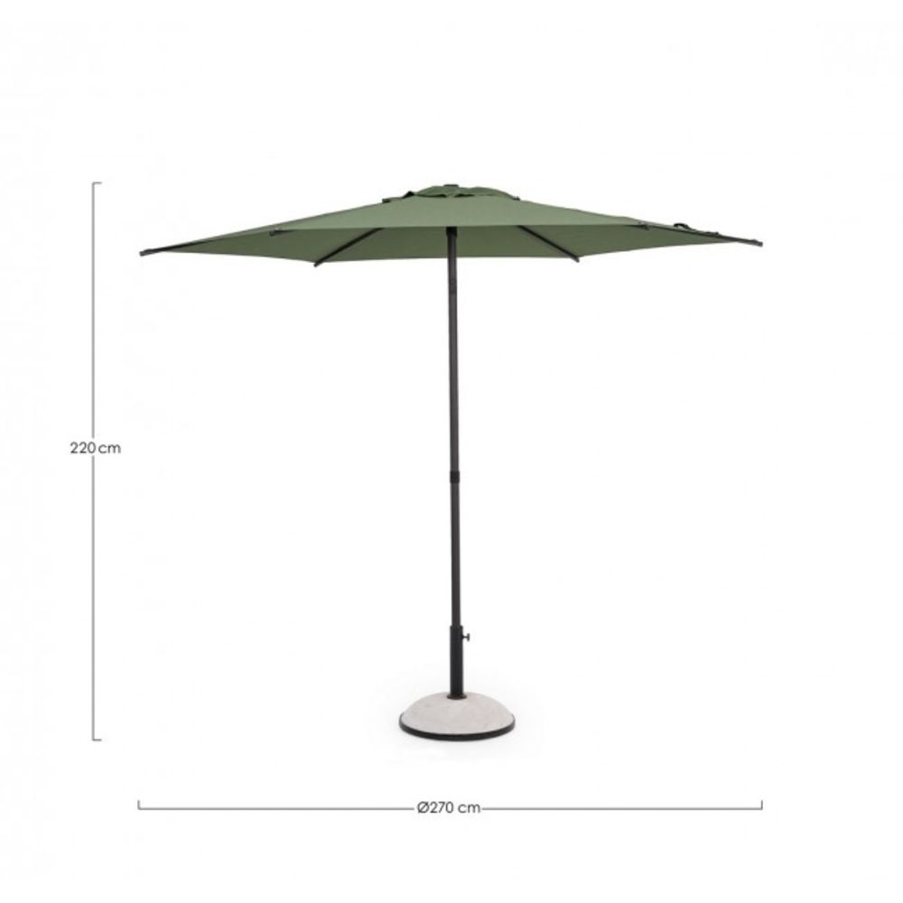 ombrellone da giardino samba con palo centrale in acciaio e telo verde, telo in tessuto impermeabile per protezione solare