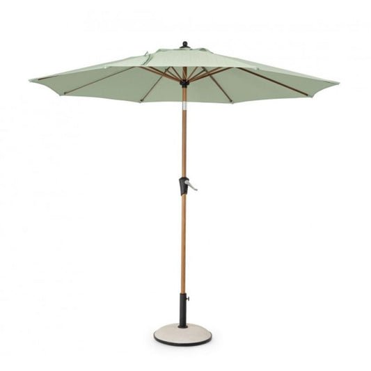 ombrellone rotondo palinuro con palo centrale in acciaio e telo verde, ombrellone da esterno con struttura in alluminio...