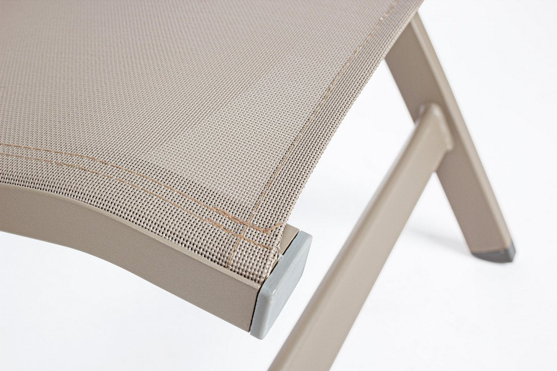 poltrona reclinabile victor in alluminio tortora, pieghevole, struttura in alluminio, rattan o legno trattato