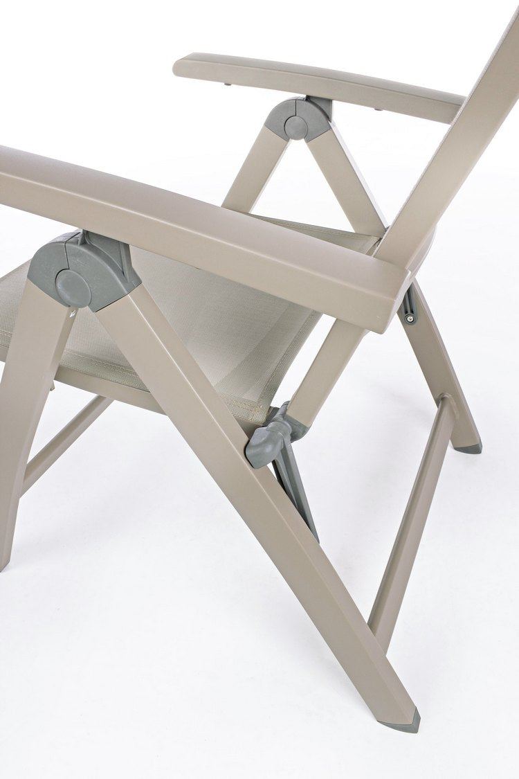 poltrona reclinabile victor in alluminio tortora, pieghevole, disponibile in vari stili per spazi moderni o rustici