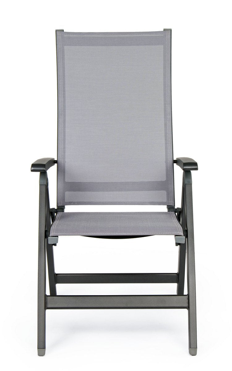 poltrona reclinabile cruise in alluminio antracite, pieghevole, poltrona da giardino leggera e facile da spostare