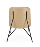 poltrona emerson in tessuto effetto bouclé tortora e gambe in acciaio nero, struttura in legno naturale, stile contemporaneo...