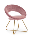 set di 2 poltroncine vanity oro velluto rosa, poltrona imbottita con struttura solida e design moderno