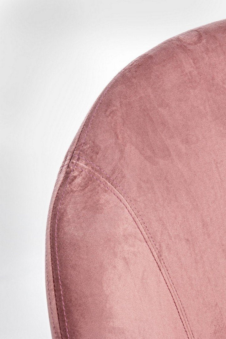 poltrona a dondolo annika rosa antico, stile contemporaneo con braccioli comodi e seduta avvolgente