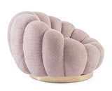 poltrona girevole florel in tessuto effetto rosa antico, dettaglio del rivestimento in tessuto o velluto