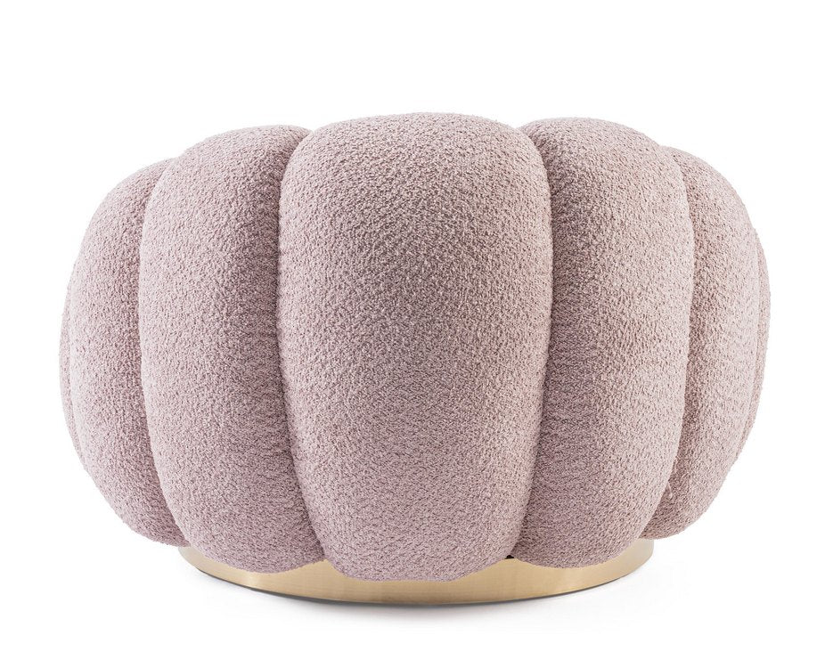 poltrona girevole florel in tessuto effetto rosa antico, perfetta per aggiungere comfort ed eleganza all’arredamento