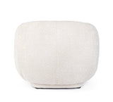 poltrona tecla in tessuto effetto bouclé naturale, stile contemporaneo con braccioli comodi e seduta avvolgente