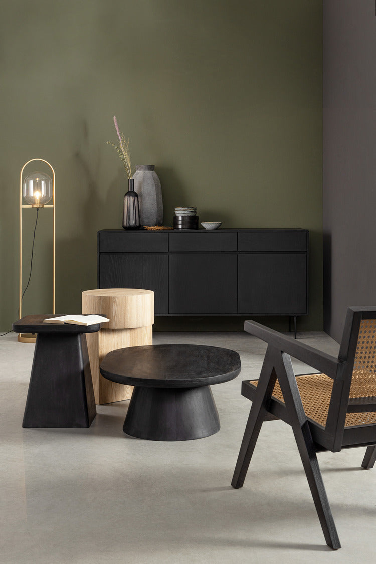 poltrona lounge galia in legno di teak nero e rattan, disponibile in diverse colorazioni per adattarsi a ogni ambiente
