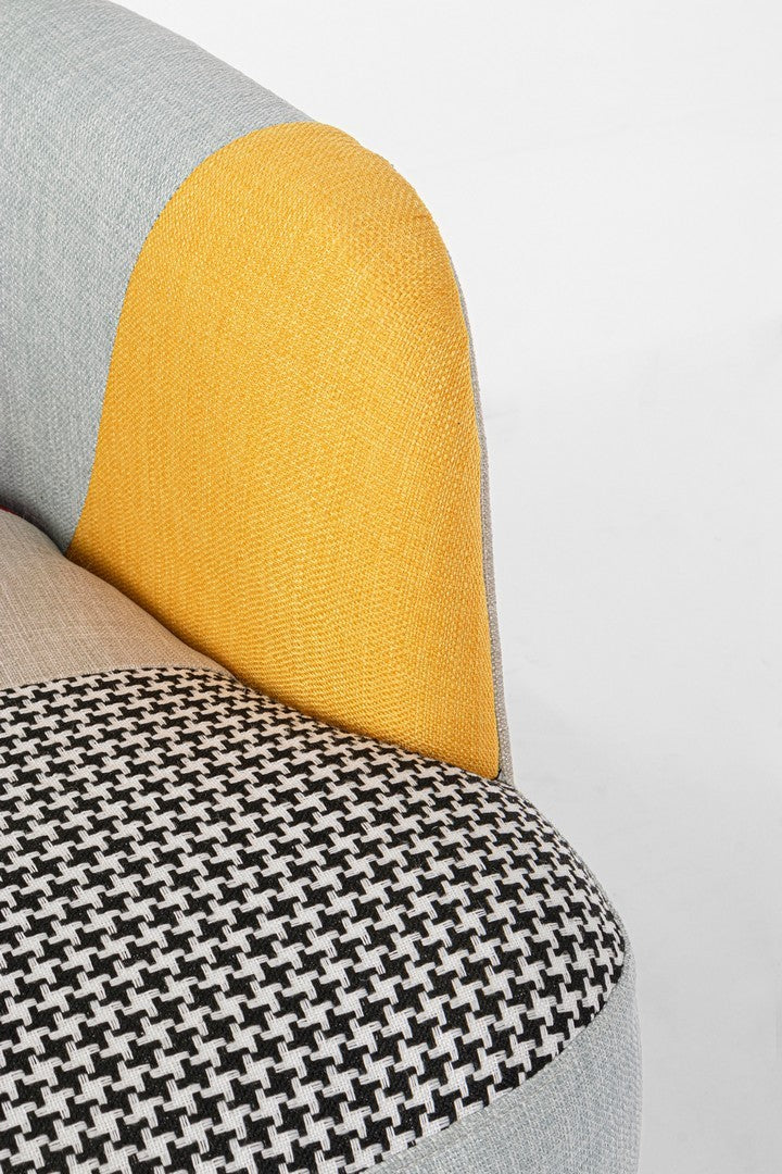 poltrona galatea patchwork, struttura in legno o metallo resistente e durevole