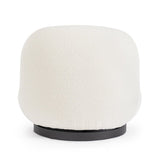 poltrona girevole margot in tessuto effetto bouclé bianco, perfetta per aggiungere comfort ed eleganza all’arredamento