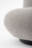 poltrona girevole margot in tessuto effetto bouclé grigio, disponibile in diverse colorazioni per adattarsi a ogni ambiente