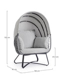 poltrona eldon in acciaio antracite e copertura grigia, poltrona da giardino leggera e facile da spostare