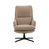 poltrona girevole new arley in tessuto beige e base in metallo nero, dettaglio del rivestimento in tessuto o velluto