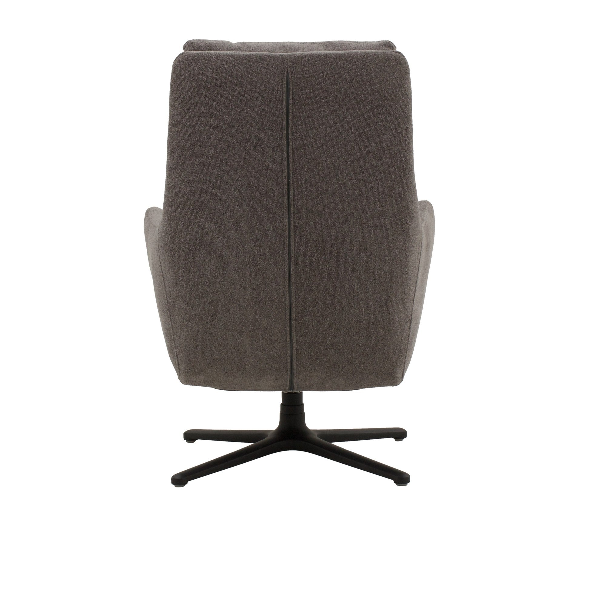 poltrona girevole new arley in tessuto grigio e base in metallo nero, stile contemporaneo con braccioli comodi e seduta...