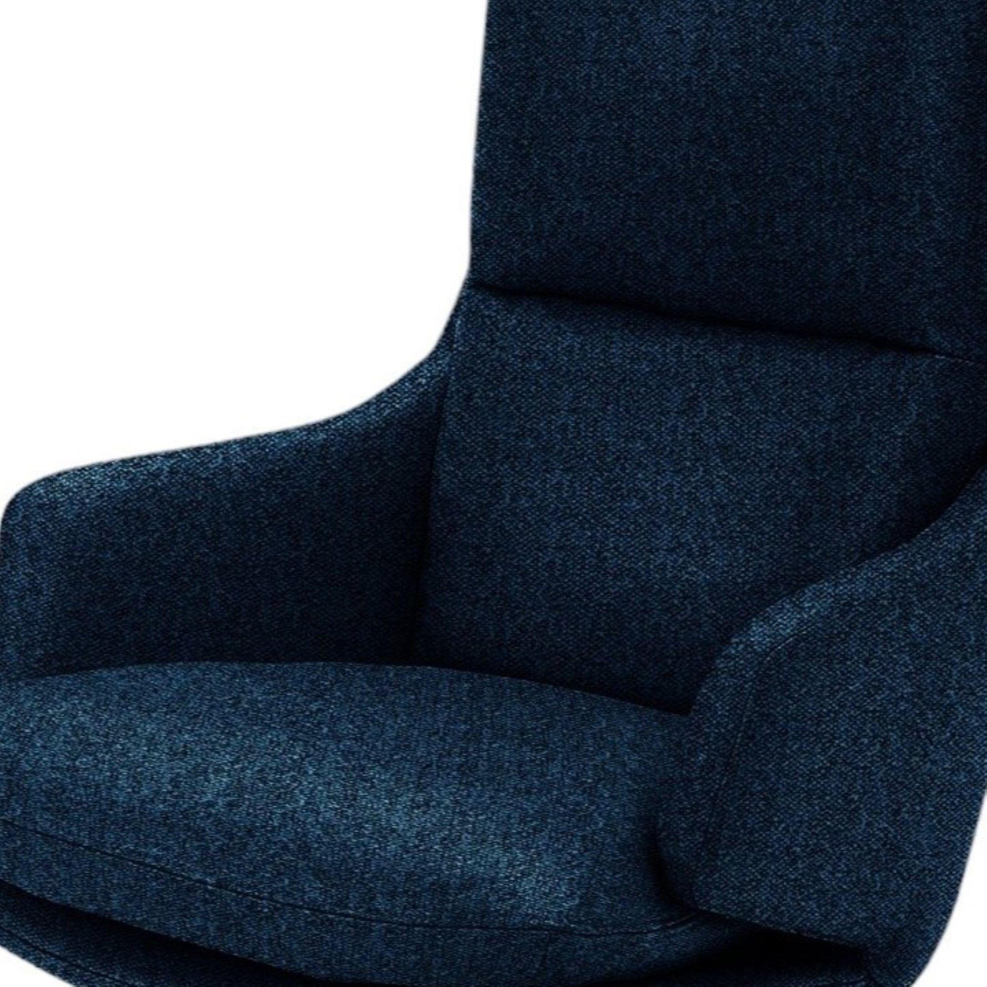 poltrona girevole new arley in tessuto blu notte e base in metallo, perfetta per aggiungere comfort ed eleganza...