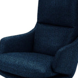 poltrona girevole new arley in tessuto blu notte e base in metallo, perfetta per aggiungere comfort ed eleganza...