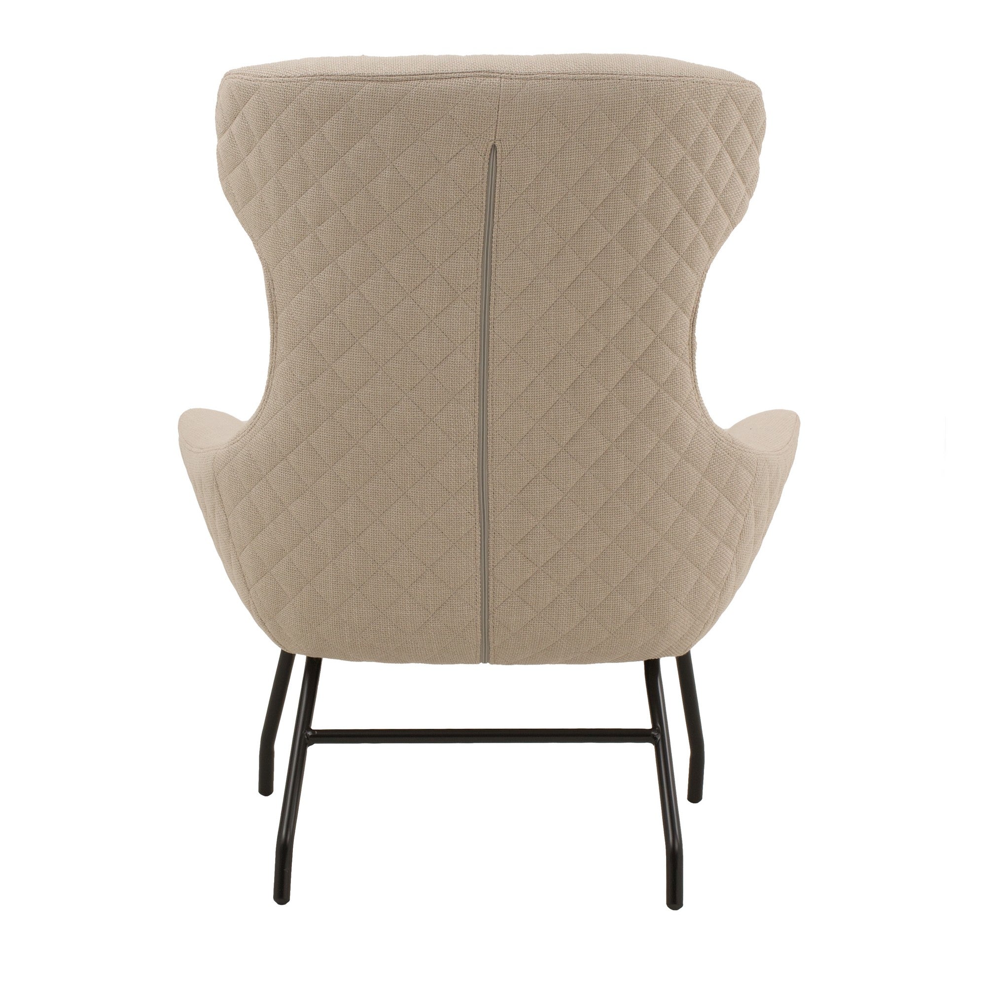 poltrona haiti in tessuto beige e gambe in metallo nero, perfetta per aggiungere comfort ed eleganza all’arredamento