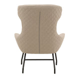 poltrona haiti in tessuto beige e gambe in metallo nero, perfetta per aggiungere comfort ed eleganza all’arredamento