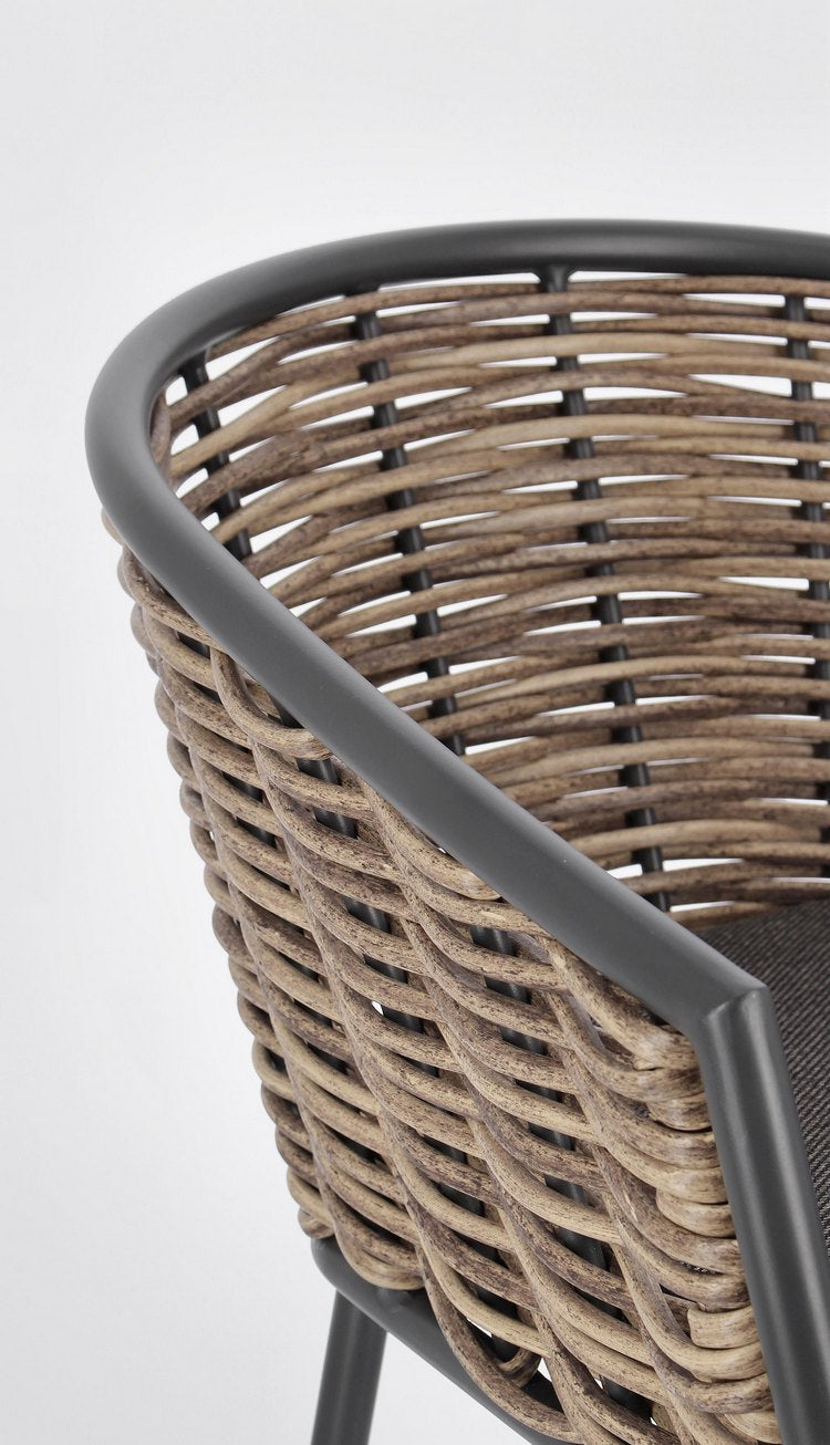 set di 4 poltroncine maribela in alluminio antracite e fibra sintetica, ottima combinazione tra estetica e funzionalità