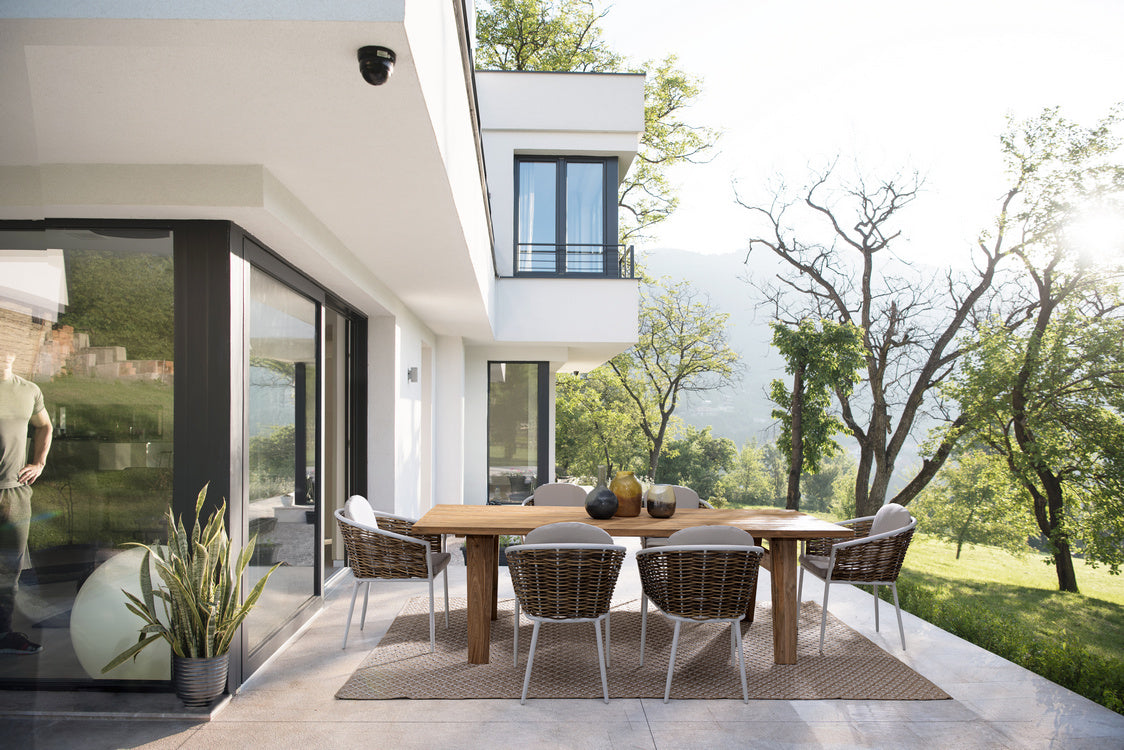 set di 4 poltroncine maribela in alluminio bianco e fibra sintetica, disponibile in vari stili per spazi moderni o rustici