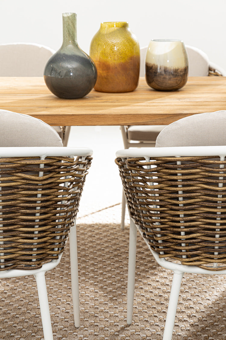 set di 4 poltroncine maribela in alluminio bianco e fibra sintetica, ottima combinazione tra estetica e funzionalità