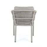 set di 4 poltroncine galdana in alluminio tortora con intreccio in corda tortora, con braccioli, design ergonomico ideale...