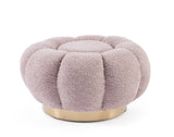 pouf florel in tessuto effetto bouclé rosa antico, pouf imbottito in tessuto o velluto con seduta confortevole