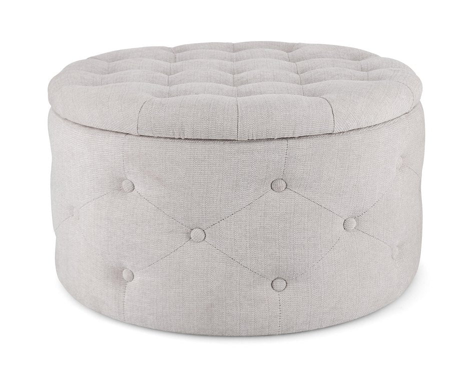 pouf contenitore porta scarpe ernestine in tessuto grigio chiaro, pouf imbottito in tessuto o velluto con seduta confortevole