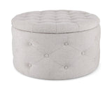 pouf contenitore porta scarpe ernestine in tessuto grigio chiaro, pouf imbottito in tessuto o velluto con seduta confortevole