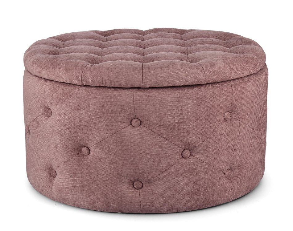 pouf contenitore porta scarpe ernestine in tessuto rosa scuro, pouf imbottito in tessuto o velluto con seduta confortevole