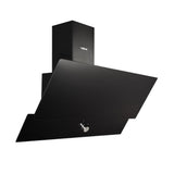samet cappa da parete turbine 90 nera 90 cm, vista frontale di parete attrezzata semplice e moderna