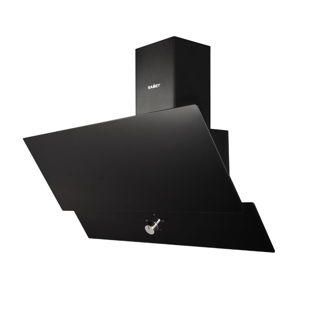 samet cappa da parete turbine 90 nera 90 cm, dettaglio dei materiali e delle finiture della parete