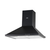 cappa a piramide 60 cm eolo 60 nera samet, vista frontale di parete attrezzata semplice e moderna