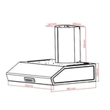 cappa kumtel maestrale 90 con camino 90 cm 1 motore inox, composizione a parete per soggiorno o zona living