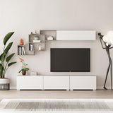 parete attrezzata free con nicchie a giorno colore mocha e bianco, parete attrezzata vista frontale, moderna e funzionale