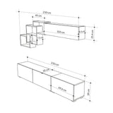 parete attrezzata free con nicchie a giorno colore mocha e bianco, combinazione modulare per massima versatilità