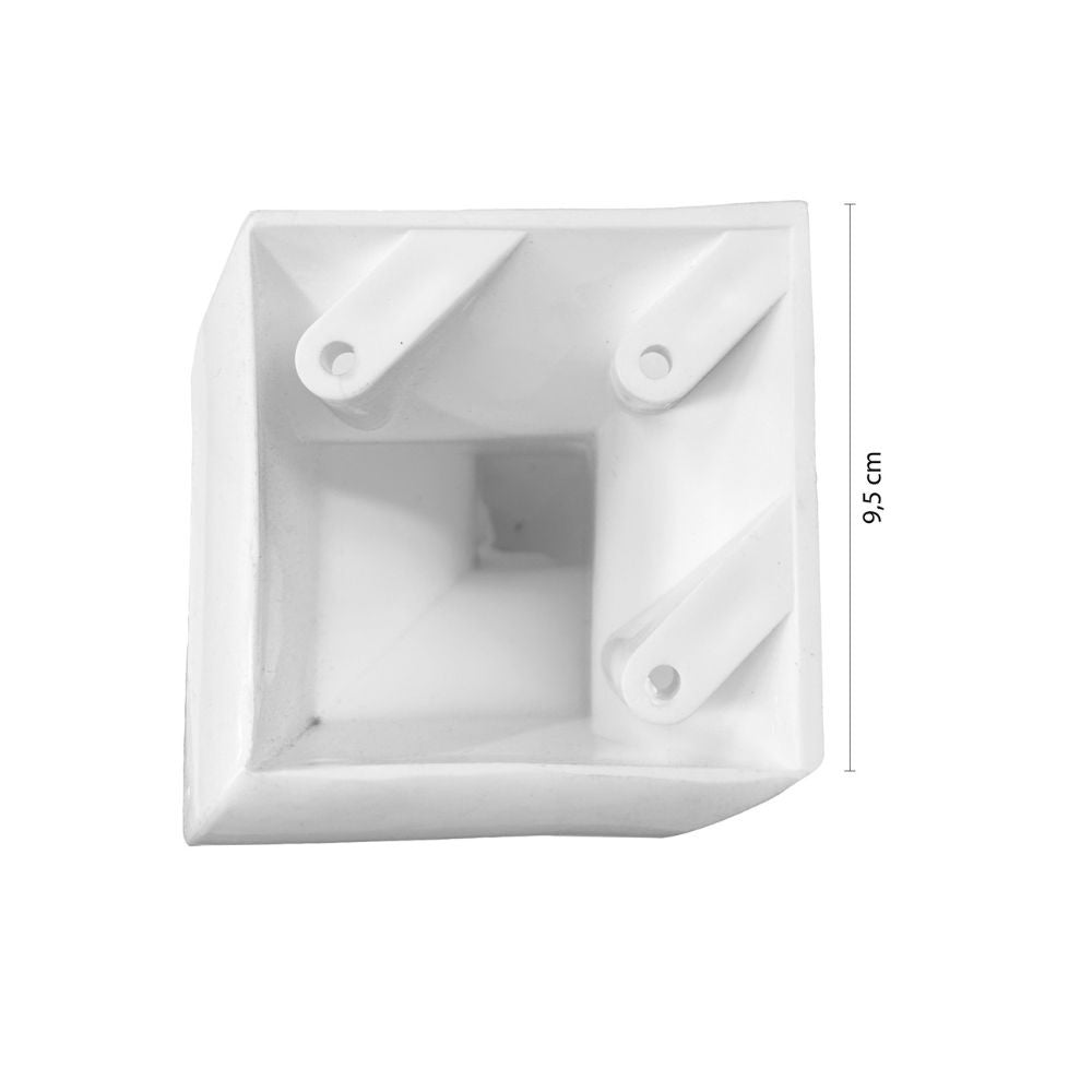 piede in plastica colore bianco 9.5x20 h cm., set di piedi per arredamento moderno o classico