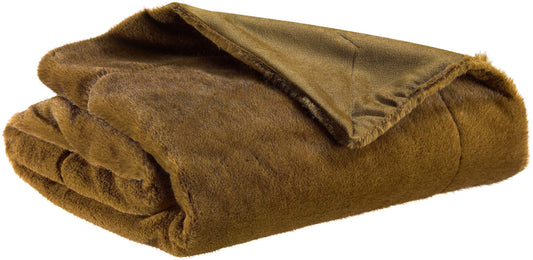 plaid liwen caffè, colore caffè, taglia 140 x 180. plaid piegato in vista frontale su fondo bianco, perfetto per arredare...