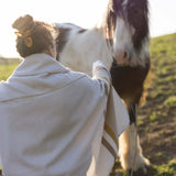 plaid jacquard riciclato gioia avorio, colore avorio, taglia 240 x 260. ideale per momenti di relax, lettura o riposo sul...