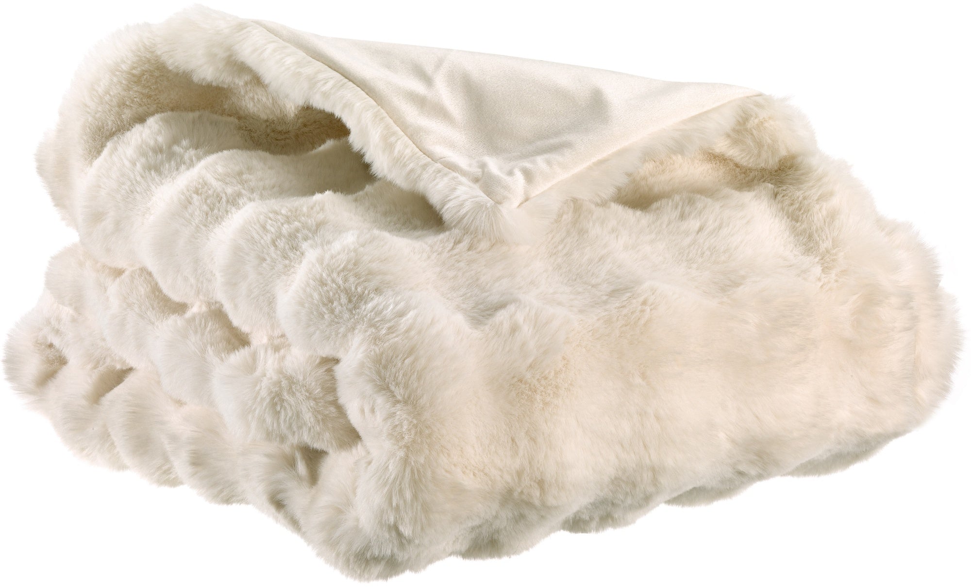 plaid riciclato berton avorio, colore avorio, taglia 130 x 160. plaid piegato in vista frontale su fondo bianco, perfetto...