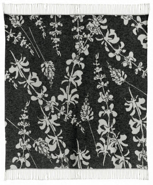 plaid riciclato gini carbone, colore carbone, taglia 127 x 160. plaid piegato in vista frontale su fondo bianco, perfetto...