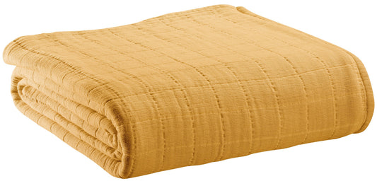 plaid riciclato lisa prugna mirabelle, colore prugna mirabelle, taglia 140 x 200. plaid piegato in vista frontale su fondo...