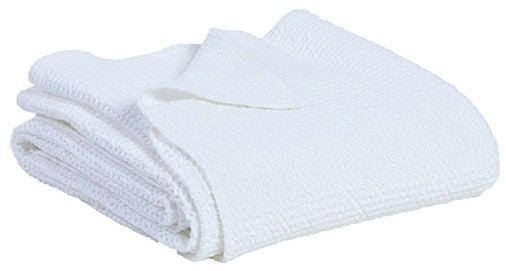 plaid riciclato maia bianco, colore bianco, taglia 140 x 200. plaid piegato in vista frontale su fondo bianco, perfetto per...