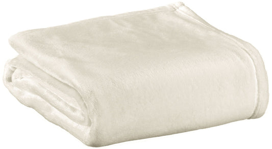 plaid riciclato theo neve, colore neve, taglia 130 x 160. plaid piegato in vista frontale su fondo bianco, perfetto per...